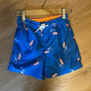 Wonder Nation Blue and Orange Kids Swim Trunks